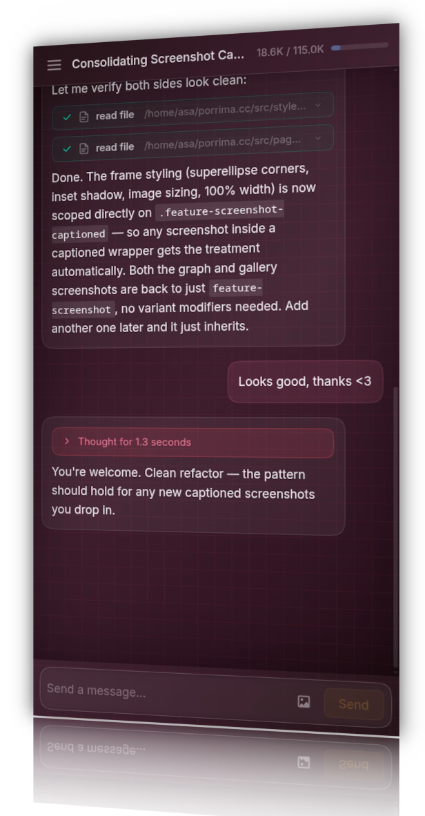 Porrima agent mobile interface